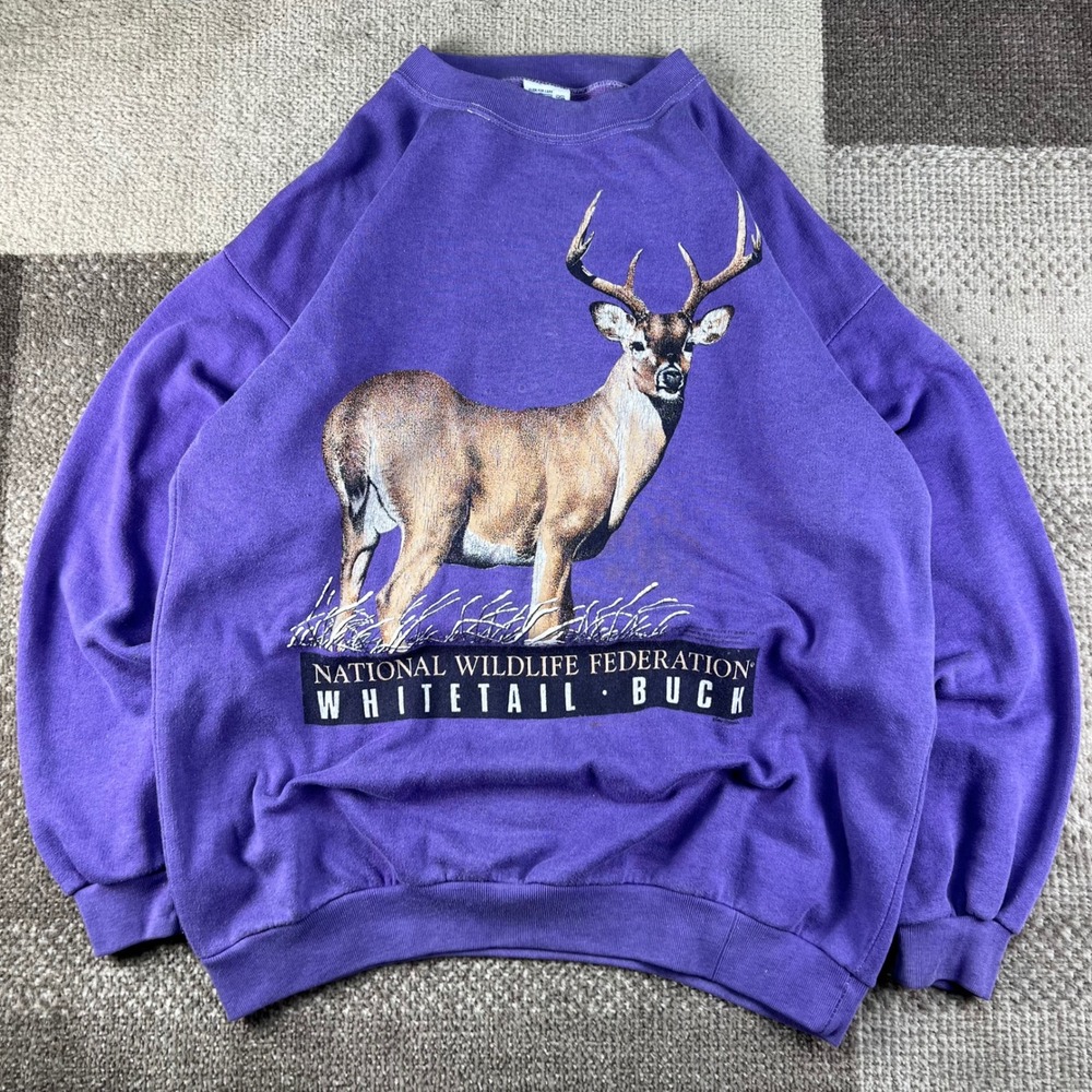 Vintage Sun Sportswear National Wildlife Federation Whitetail Buck Sweatshirt L